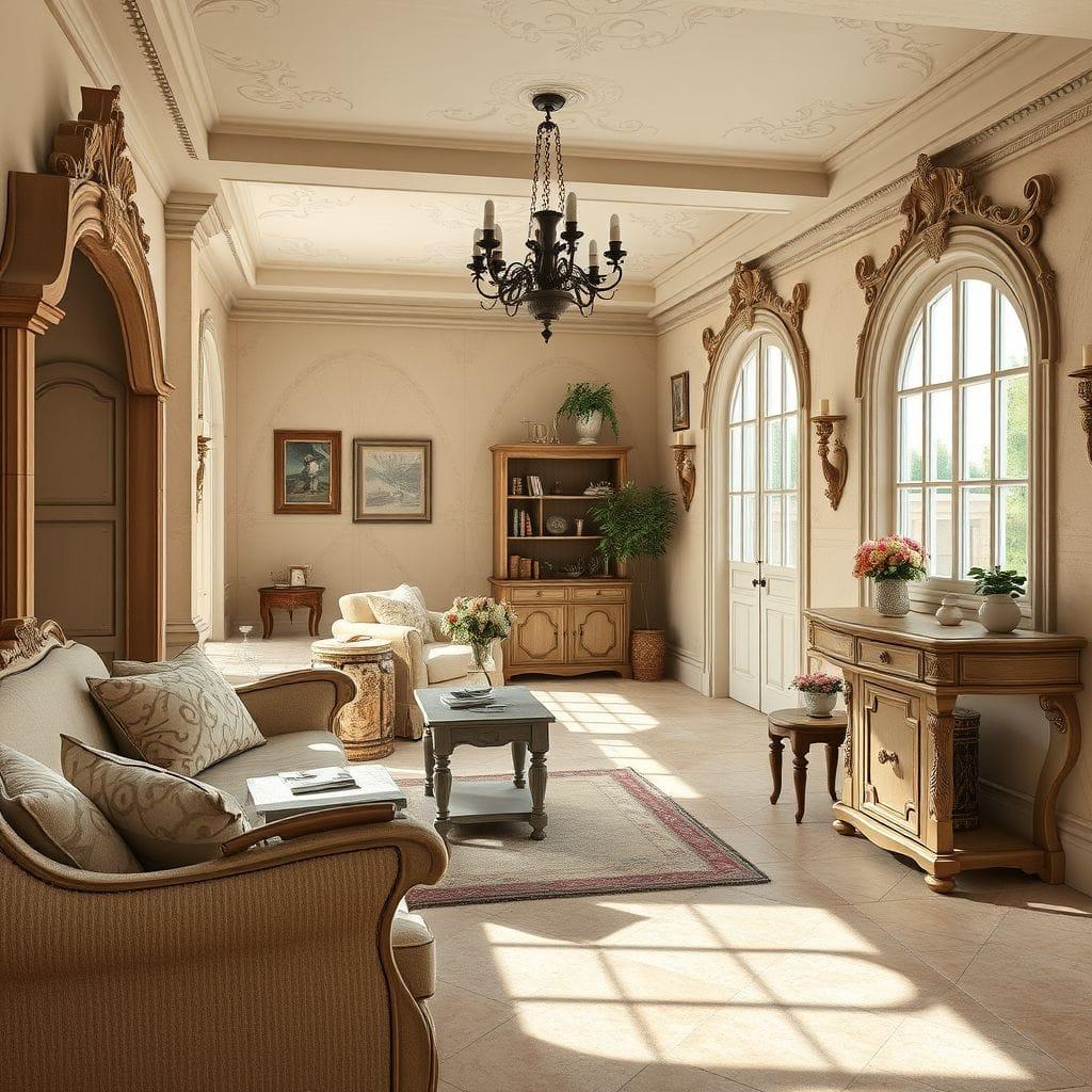 French Country basement - AI Generated
