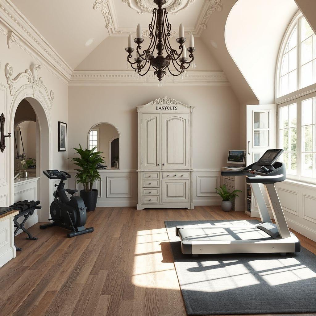 French Country home gym - AI Generated