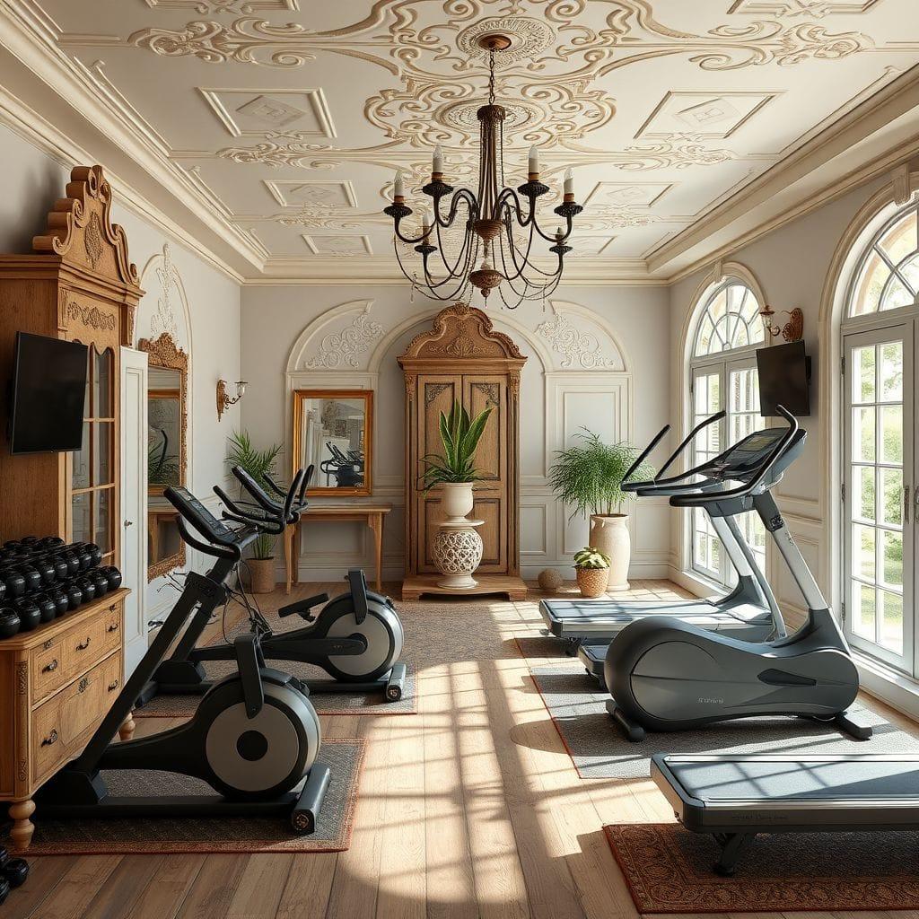 French Country home gym - AI Generated