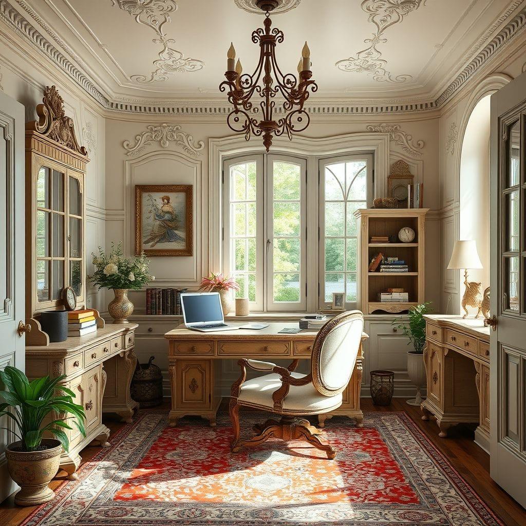 French Country home office - AI Generated