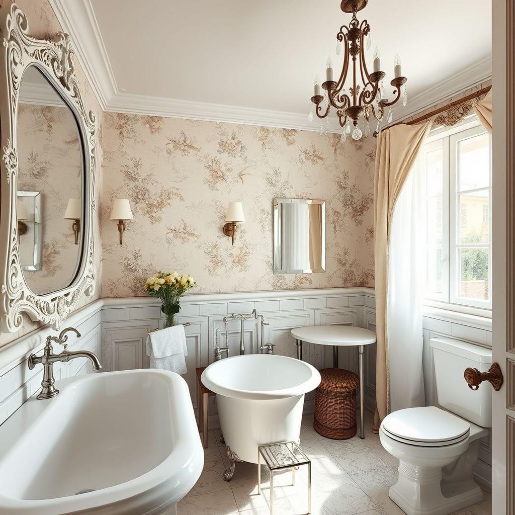 French Country hotel bathroom - AI Generated