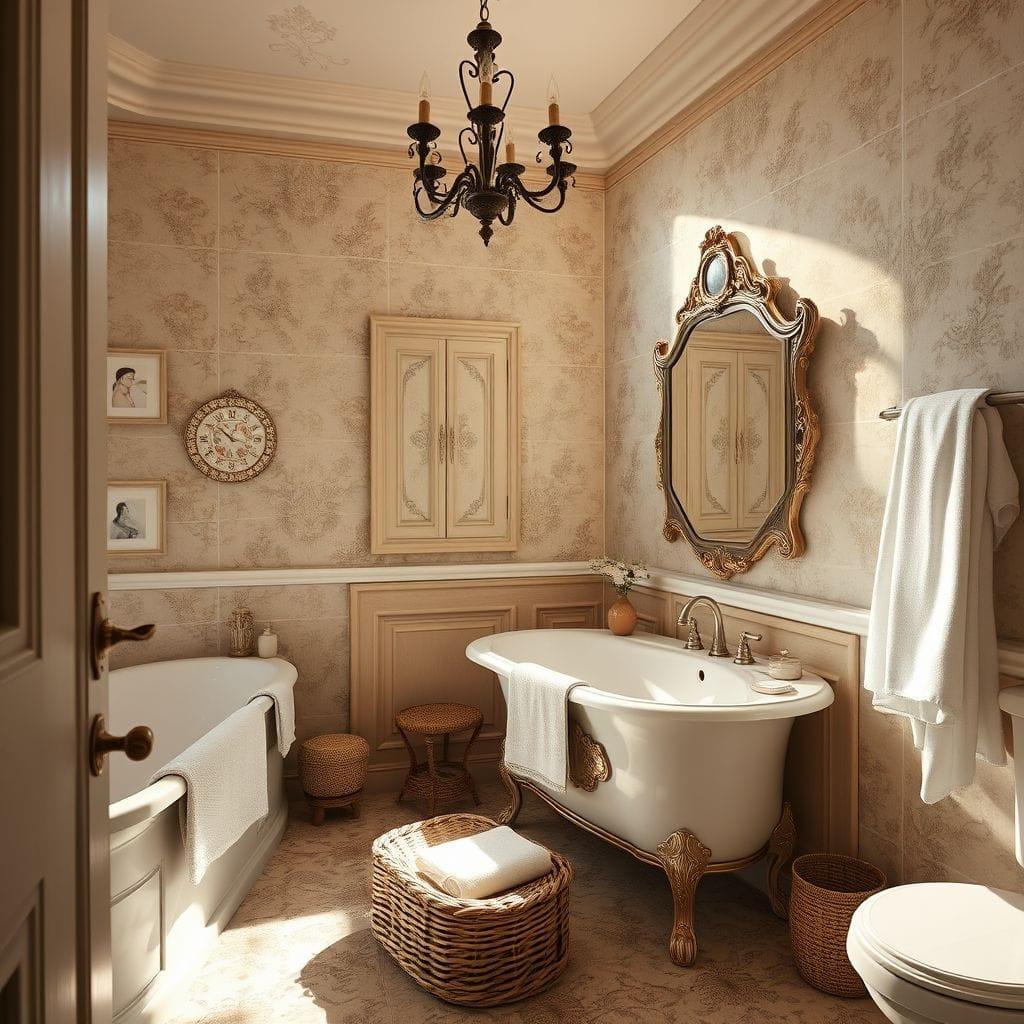 French Country hotel bathroom - AI Generated