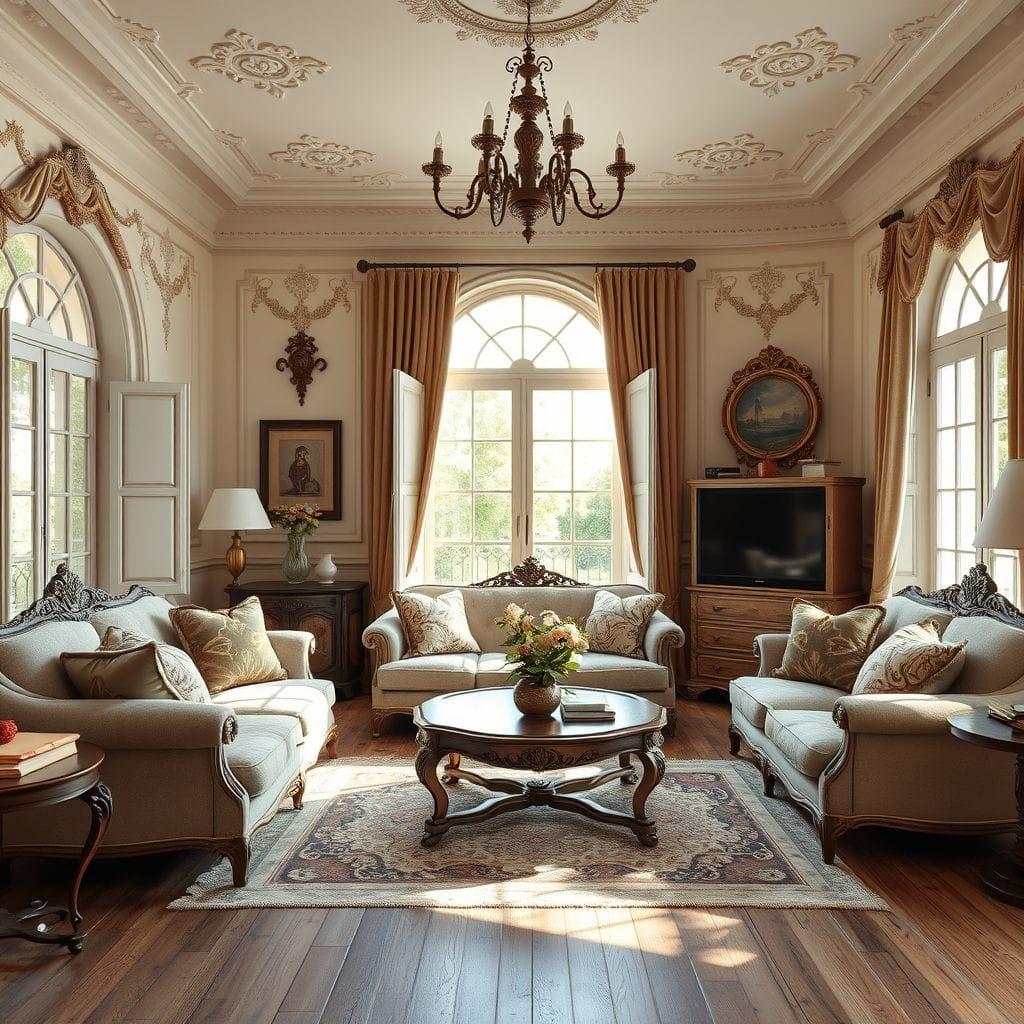 French Country living room - AI Generated