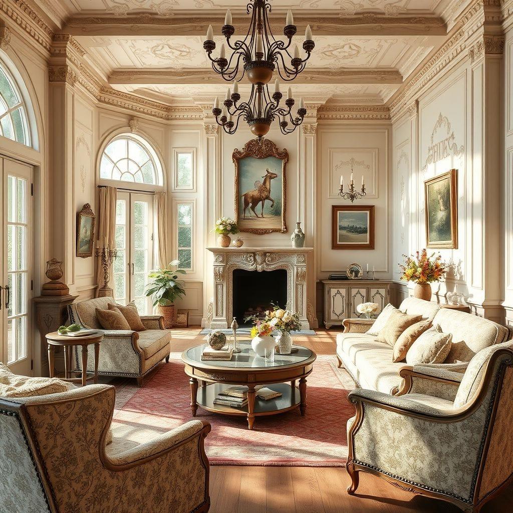 French Country living room - AI Generated