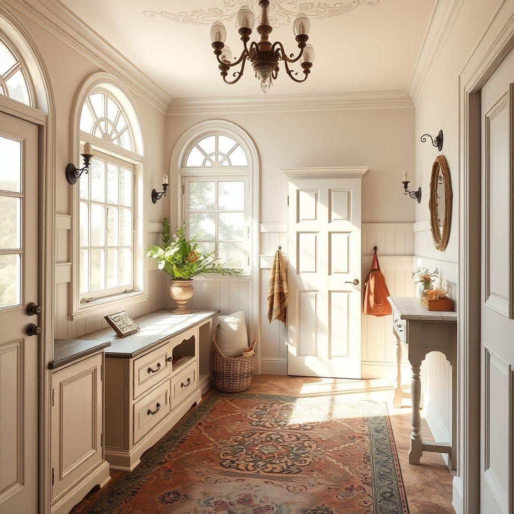 French Country mudroom - AI Generated