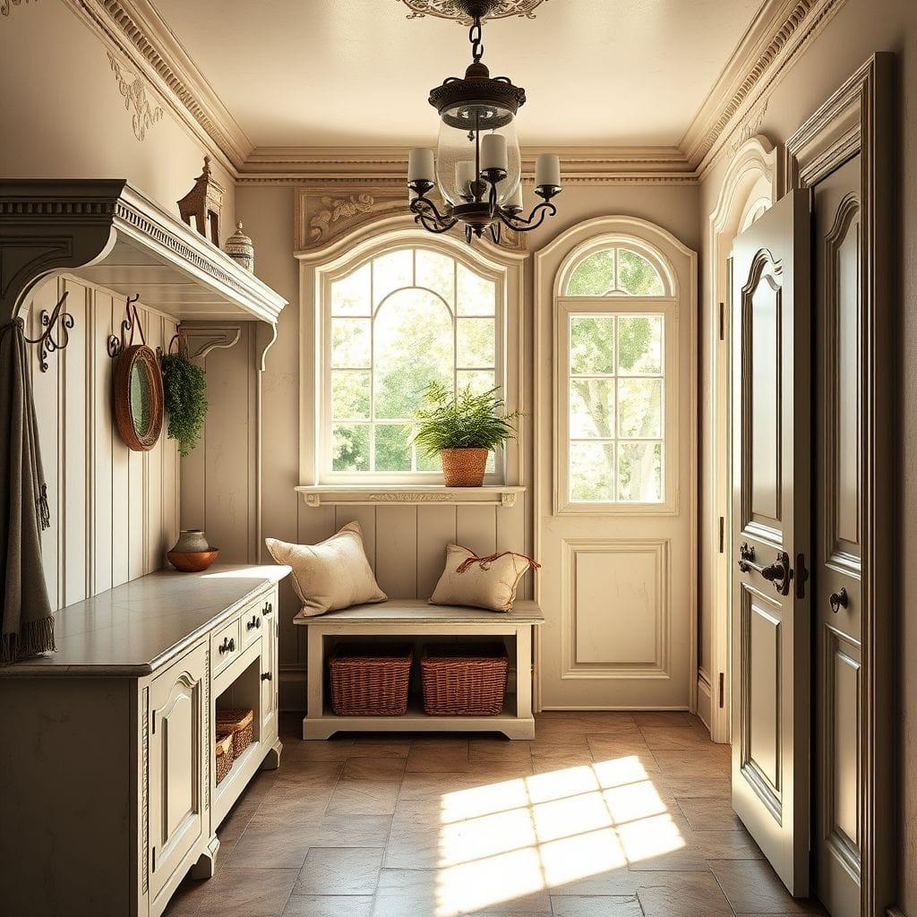 French Country mudroom - AI Generated