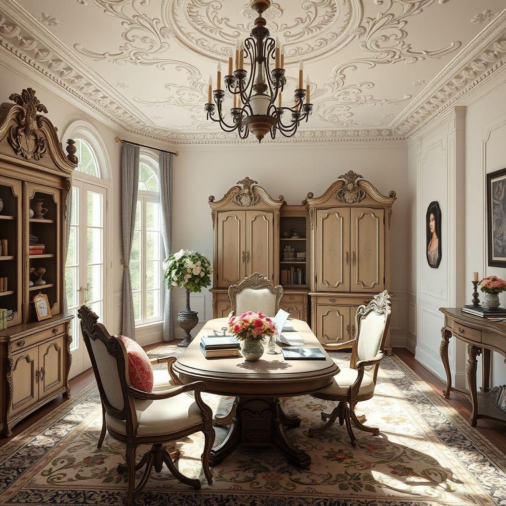 French Country office - AI Generated