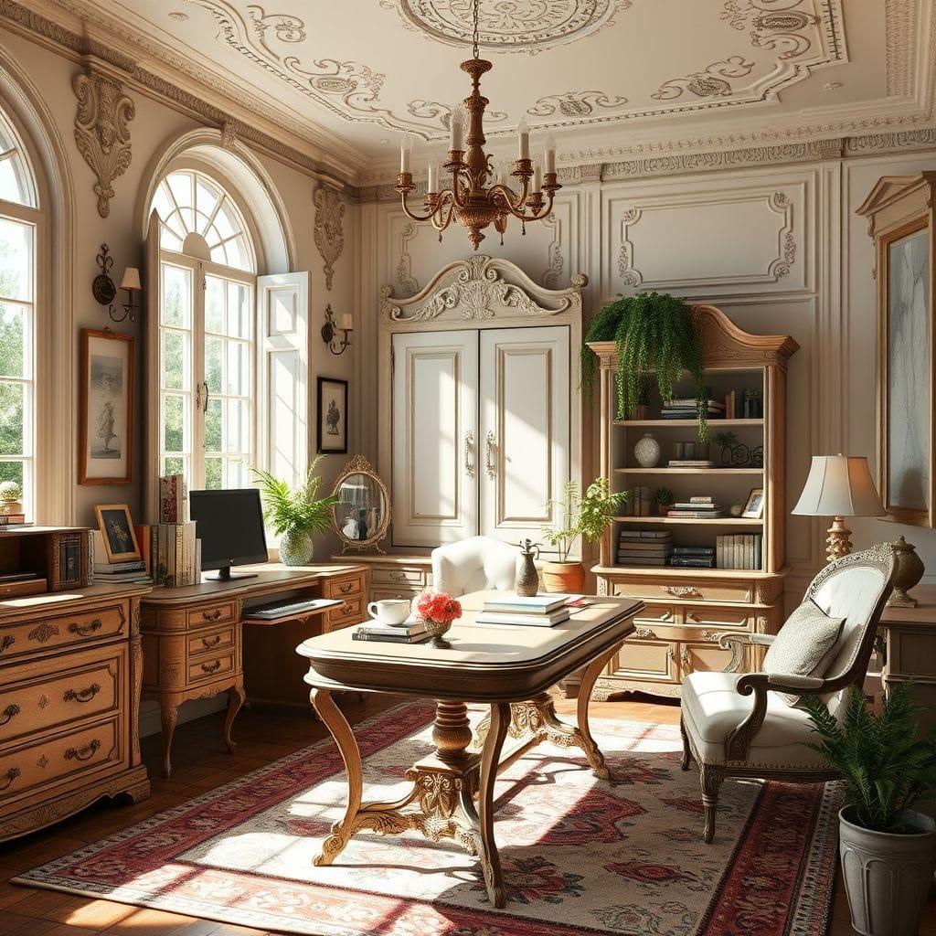French Country office - AI Generated