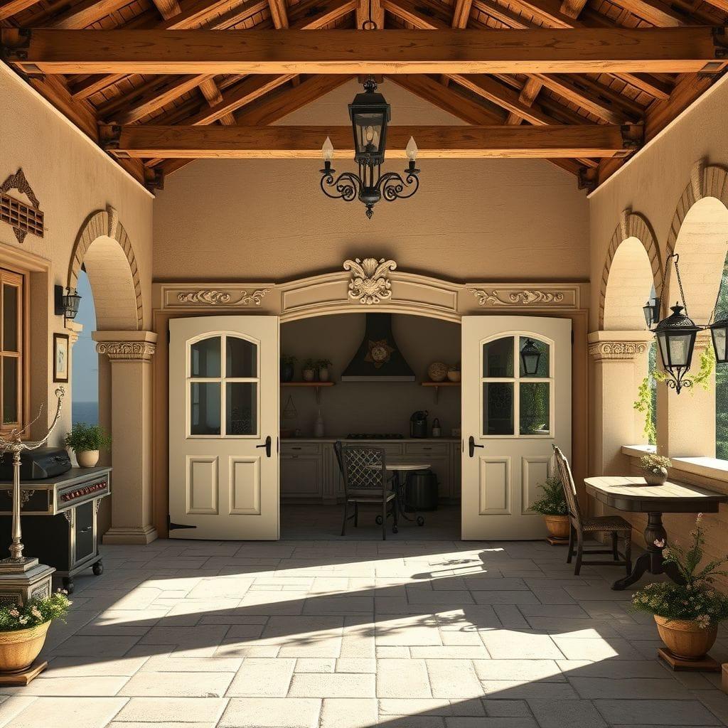 French Country outdoor garage - AI Generated
