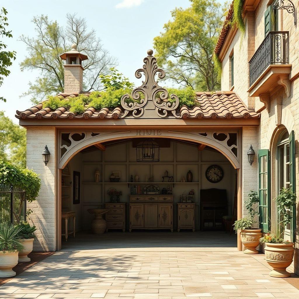 French Country outdoor garage - AI Generated
