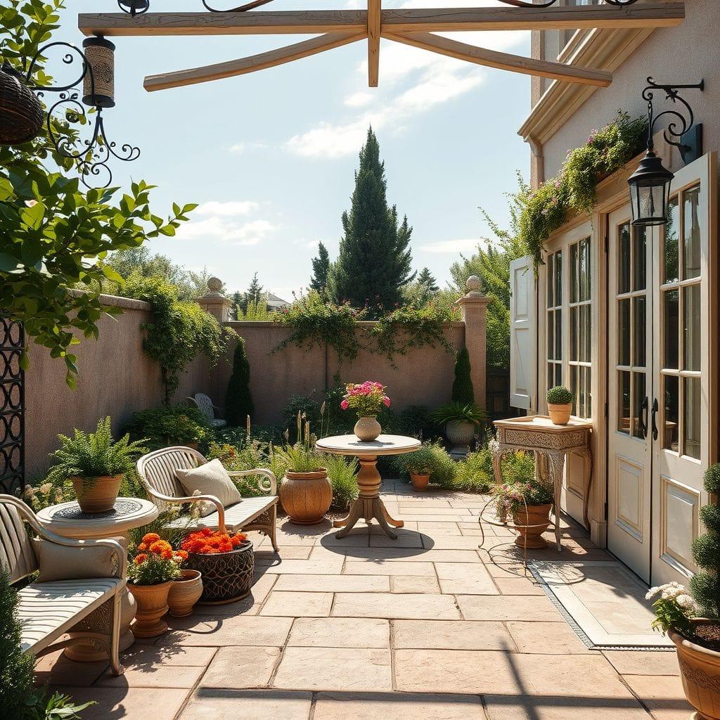 French Country outdoor garden - AI Generated