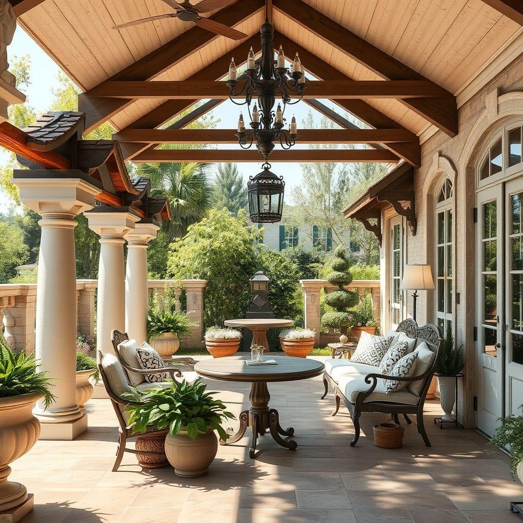 French Country outdoor patio - AI Generated