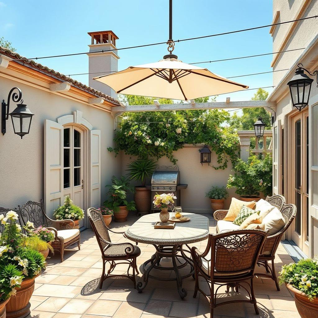 French Country outdoor patio - AI Generated