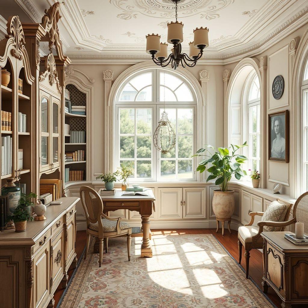 French Country study room - AI Generated
