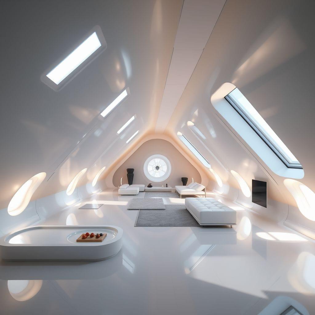 Futuristic attic - AI Generated