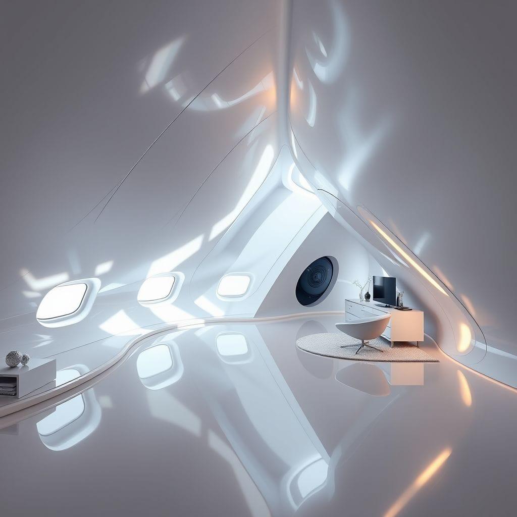 Futuristic attic - AI Generated