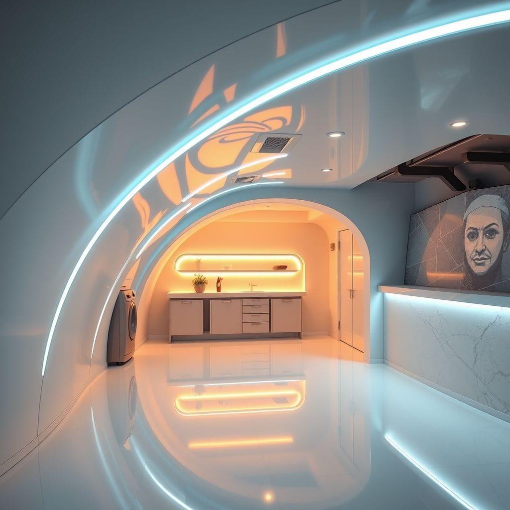 Futuristic basement - AI Generated