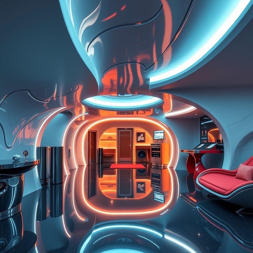 Futuristic basement - AI Generated