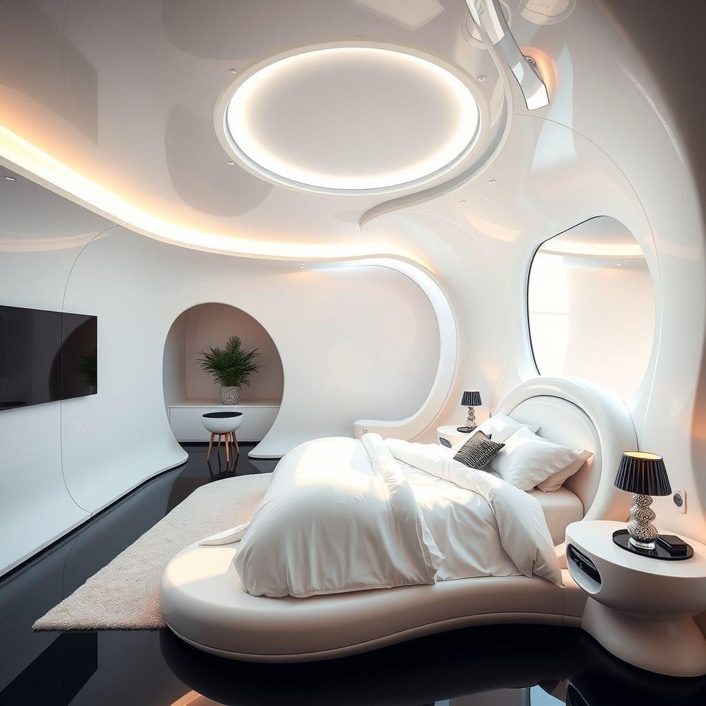 Futuristic bedroom - AI Generated