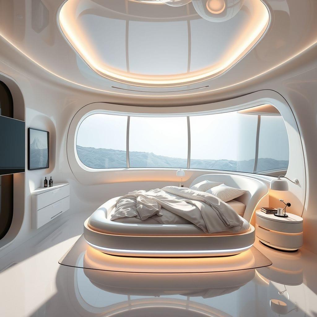 Futuristic bedroom - AI Generated