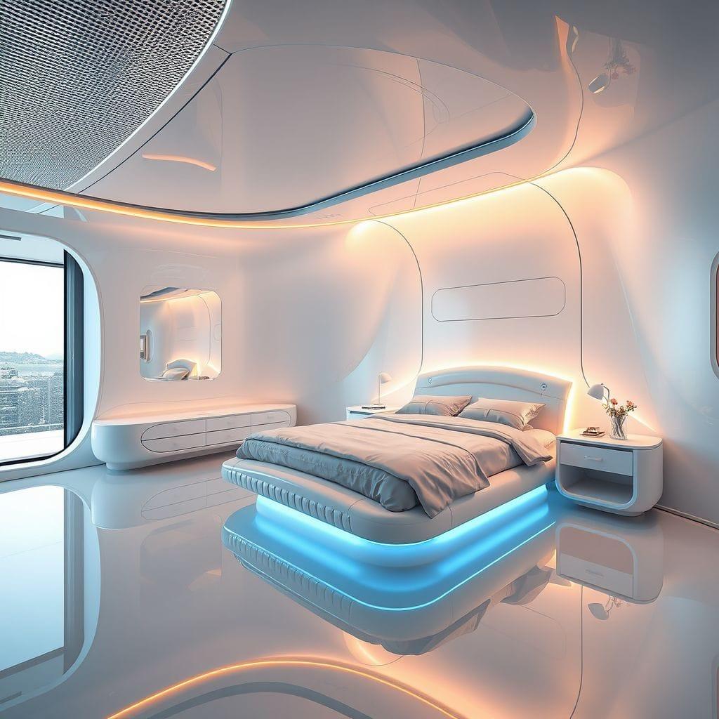 Futuristic bedroom - AI Generated
