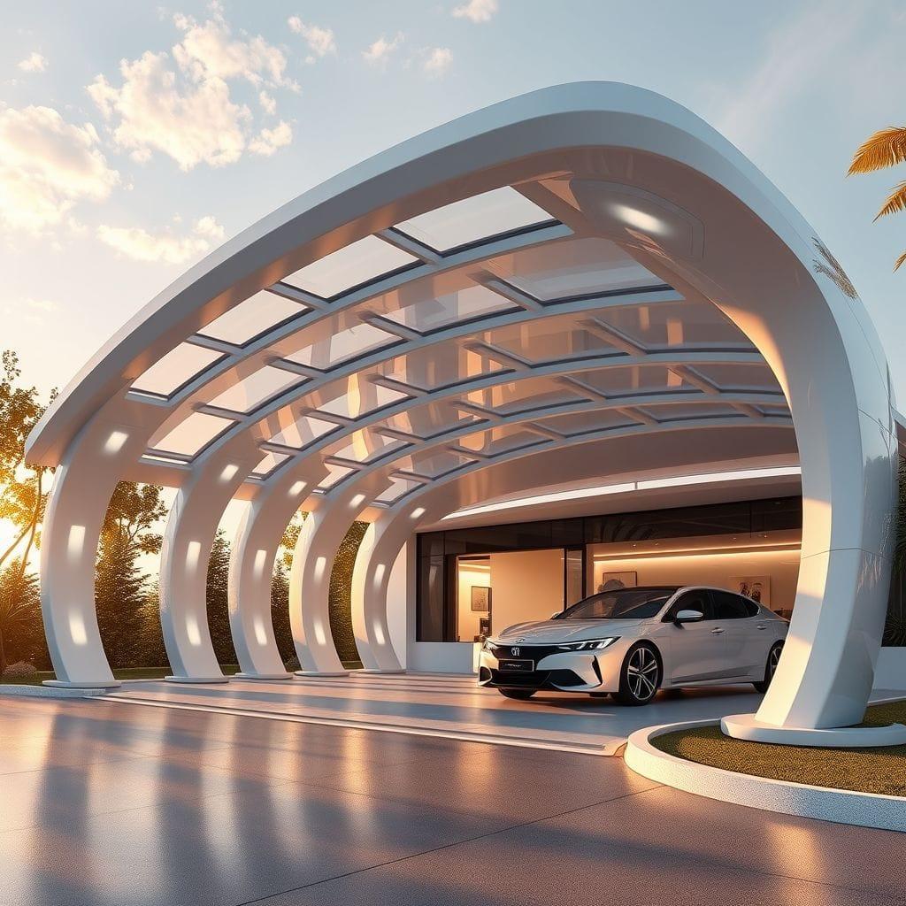 Futuristic carport - AI Generated