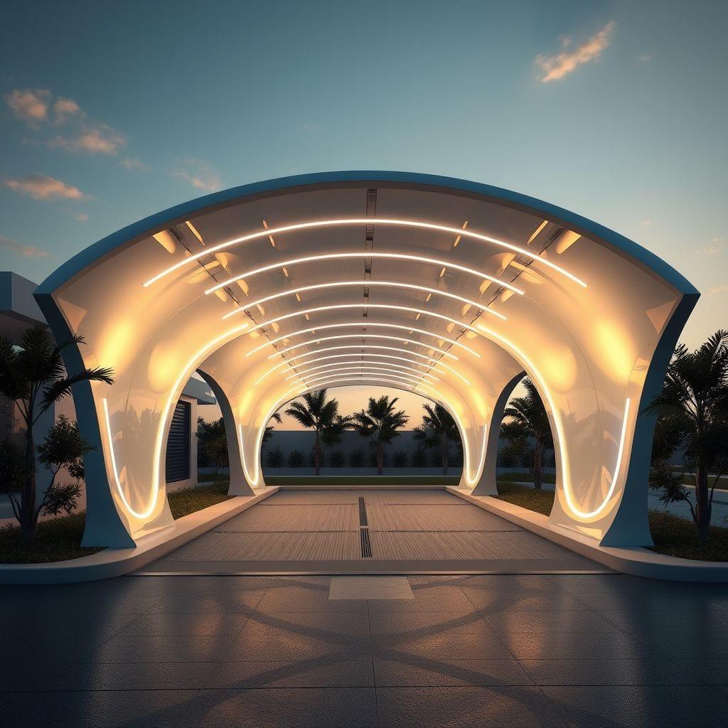 Futuristic carport - AI Generated