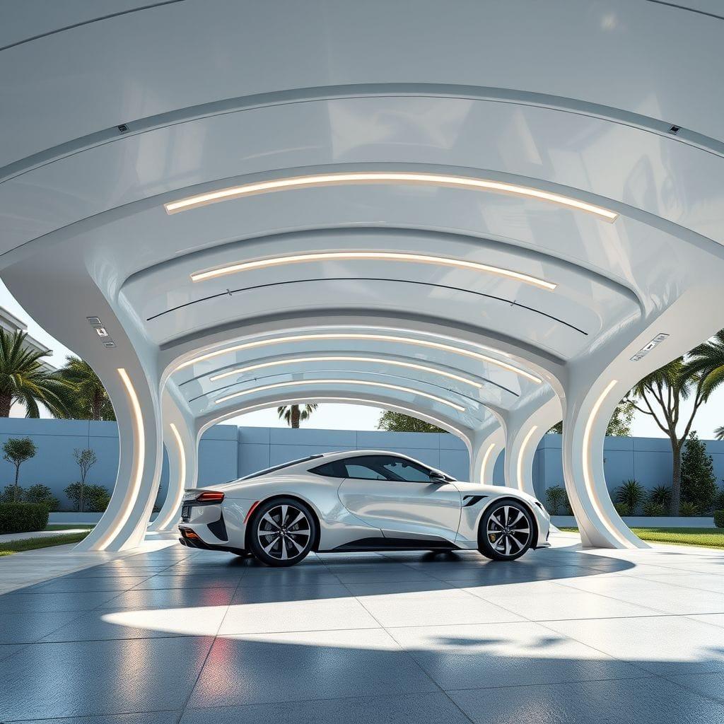Futuristic carport - AI Generated