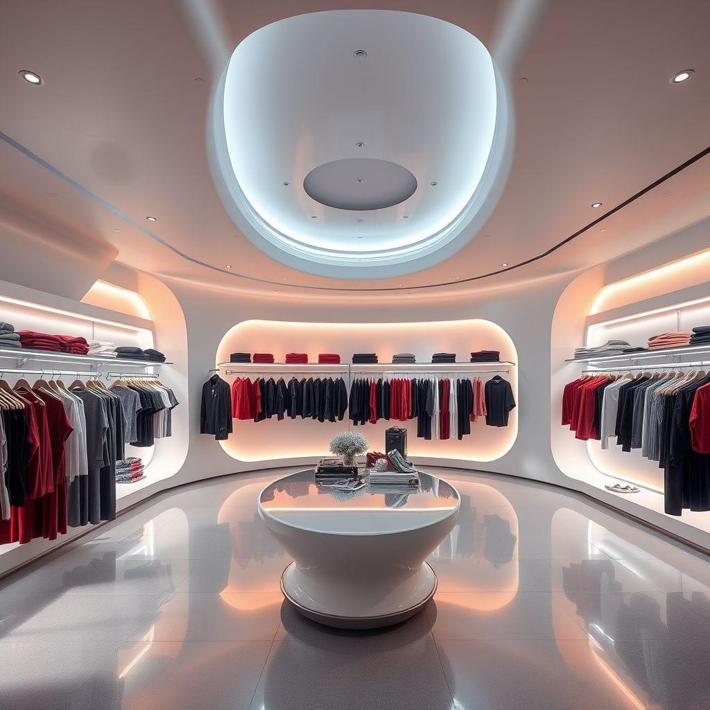 Futuristic clothing store - AI Generated