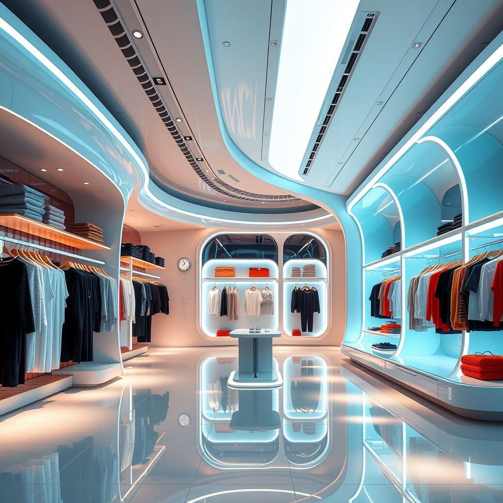 Futuristic clothing store - AI Generated
