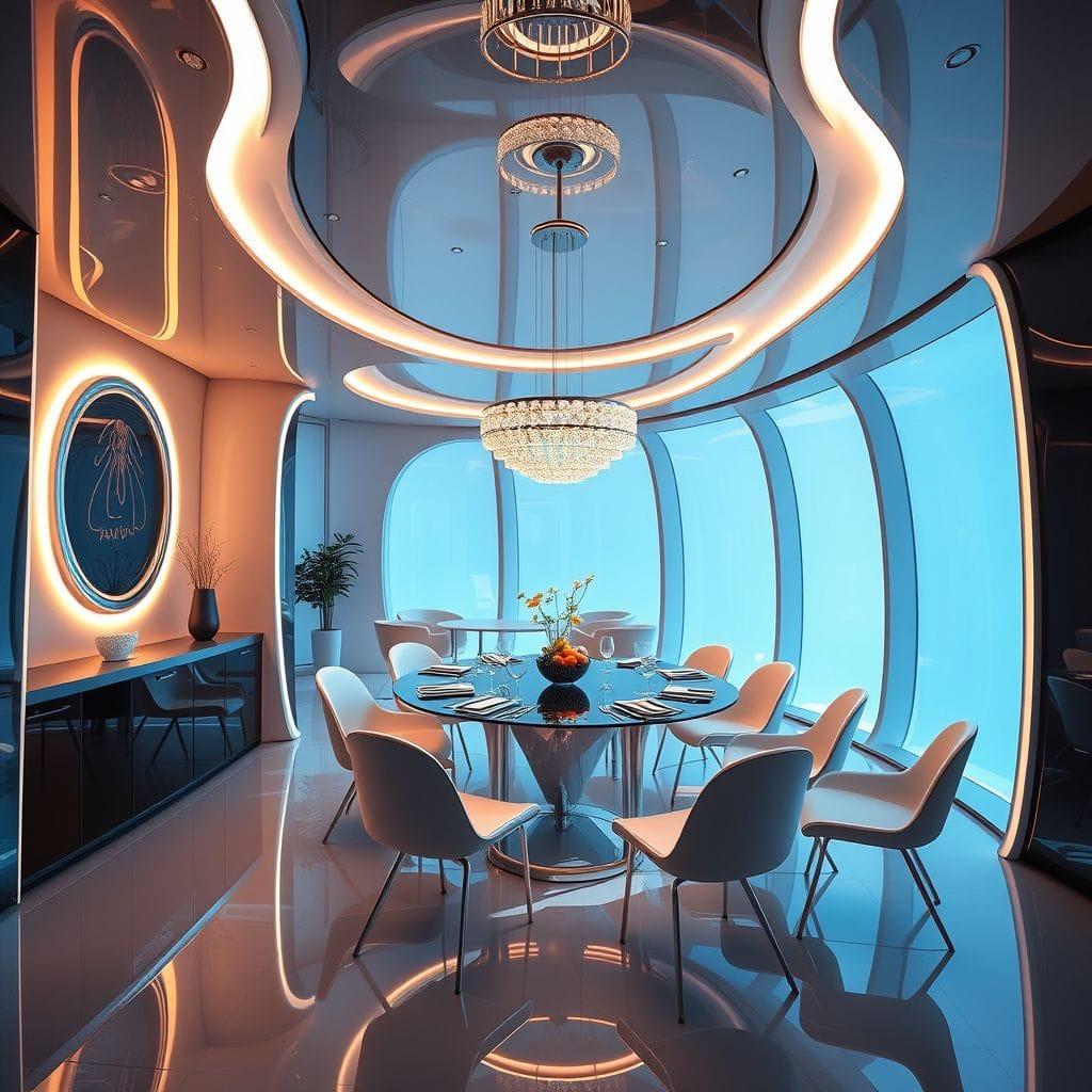 Futuristic dining room - AI Generated