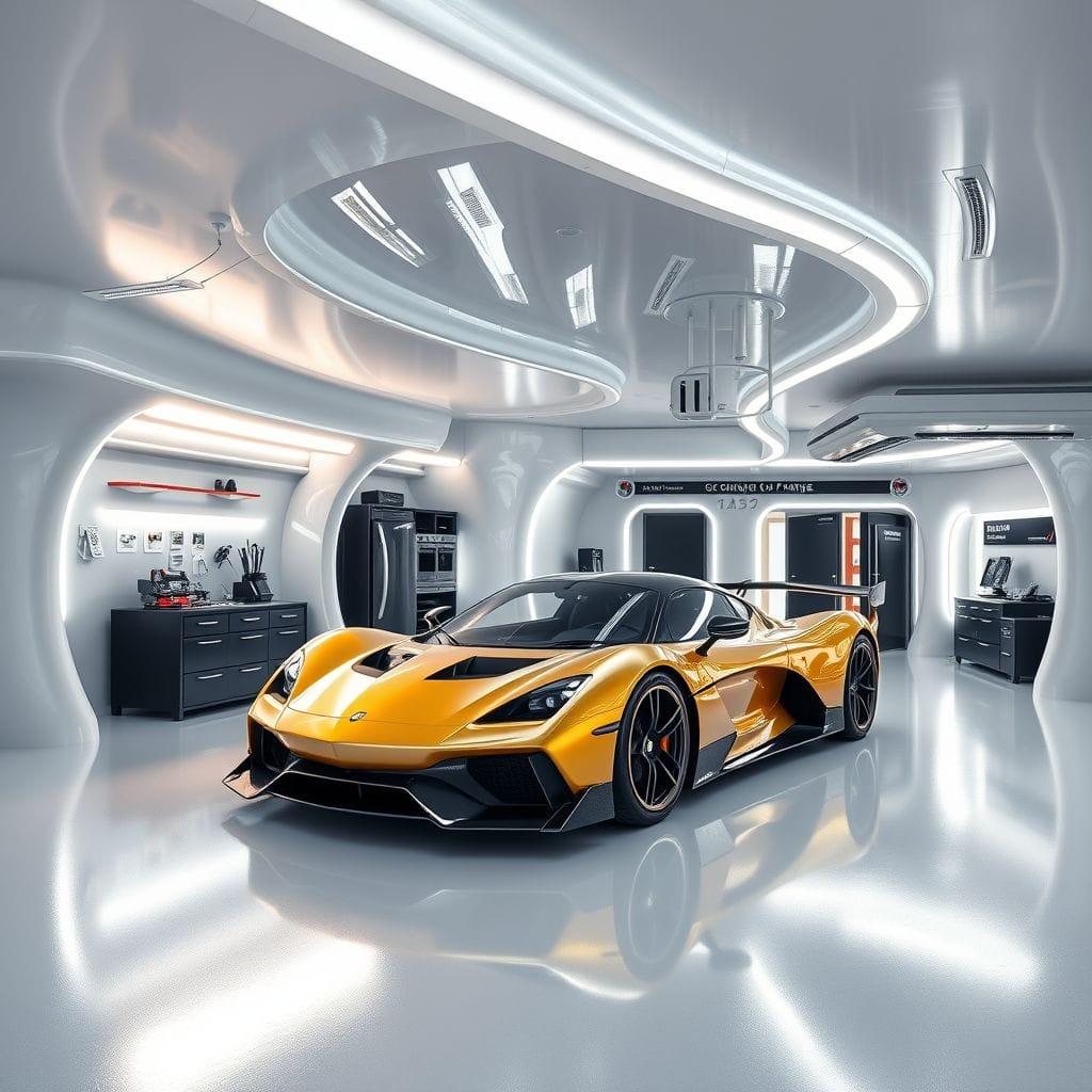 Futuristic garage - AI Generated