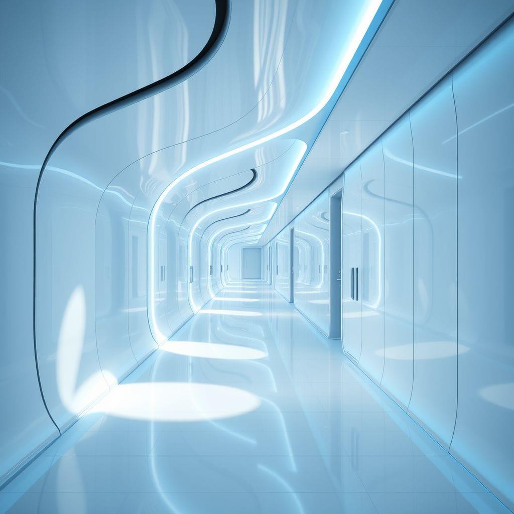 Futuristic hallway - AI Generated