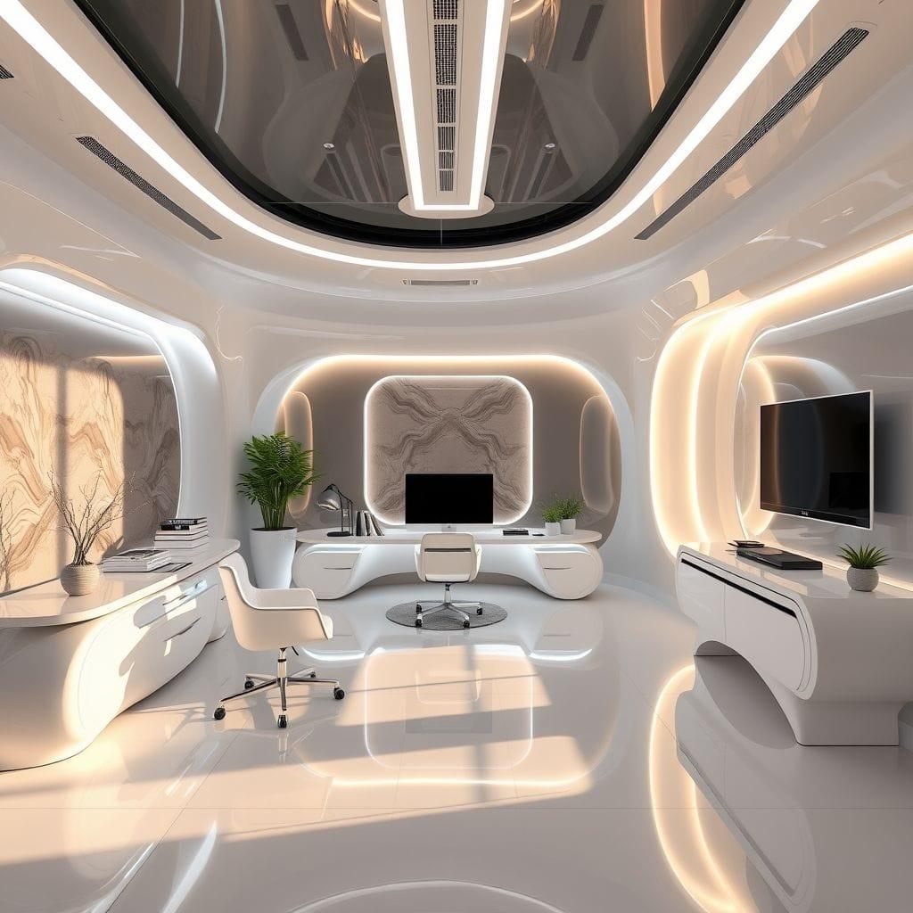 Futuristic home office - AI Generated