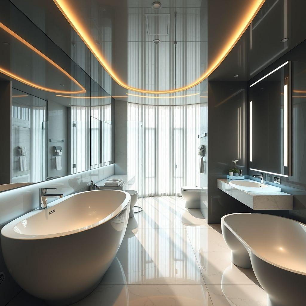 Futuristic hotel bathroom - AI Generated