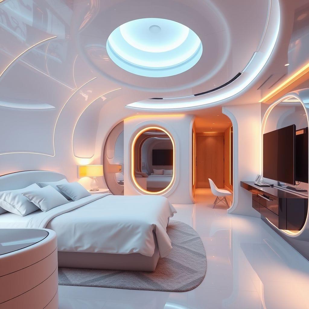 Futuristic hotel room - AI Generated