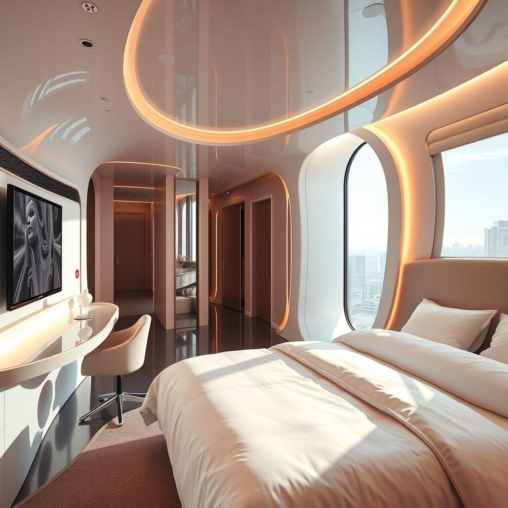 Futuristic hotel room - AI Generated