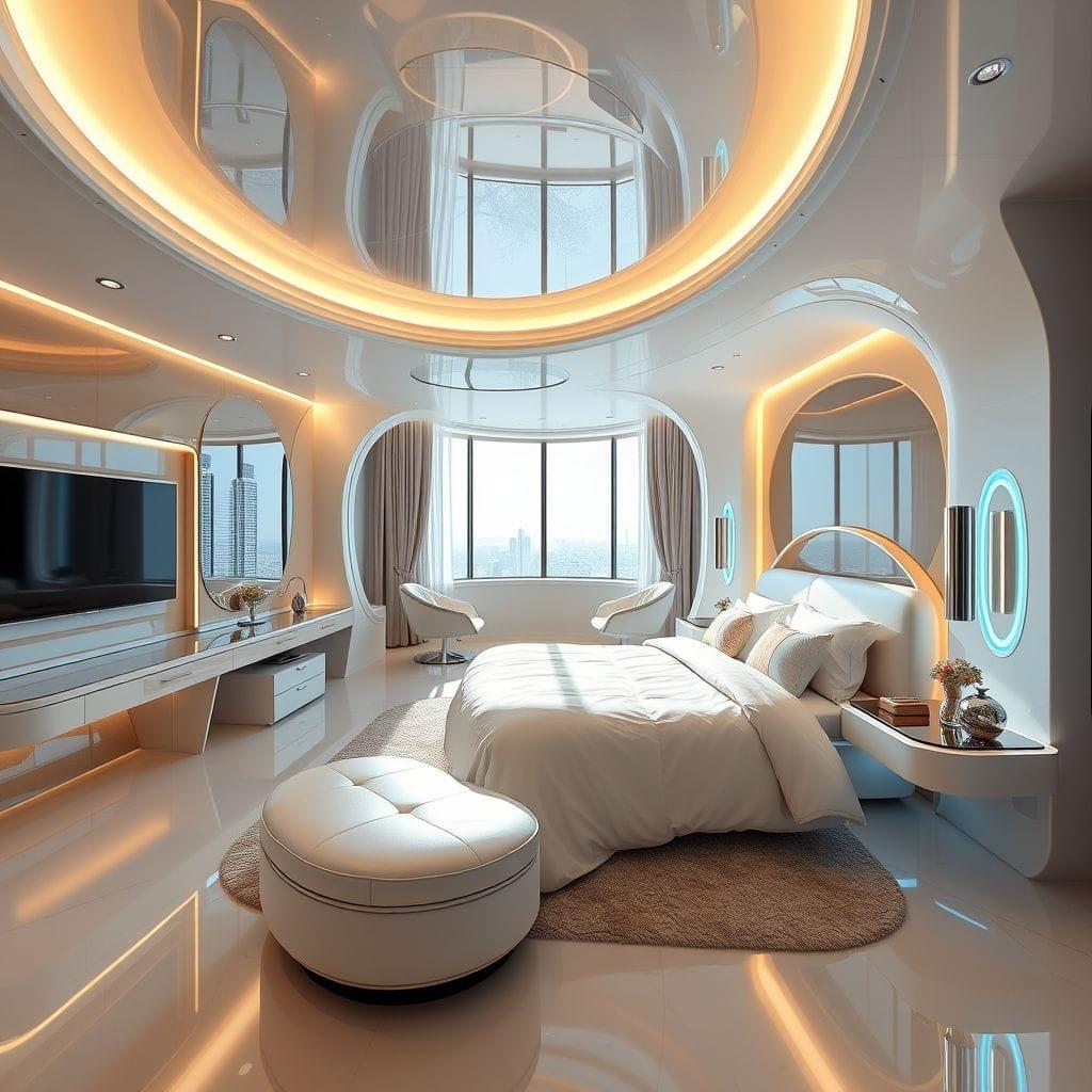 Futuristic hotel room - AI Generated