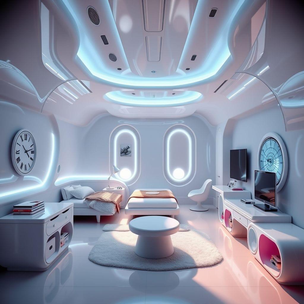 Futuristic kids room - AI Generated