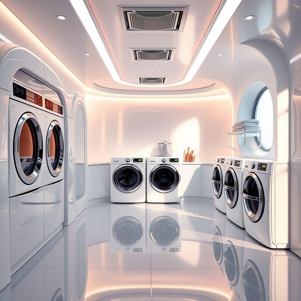 Futuristic laundry room - AI Generated