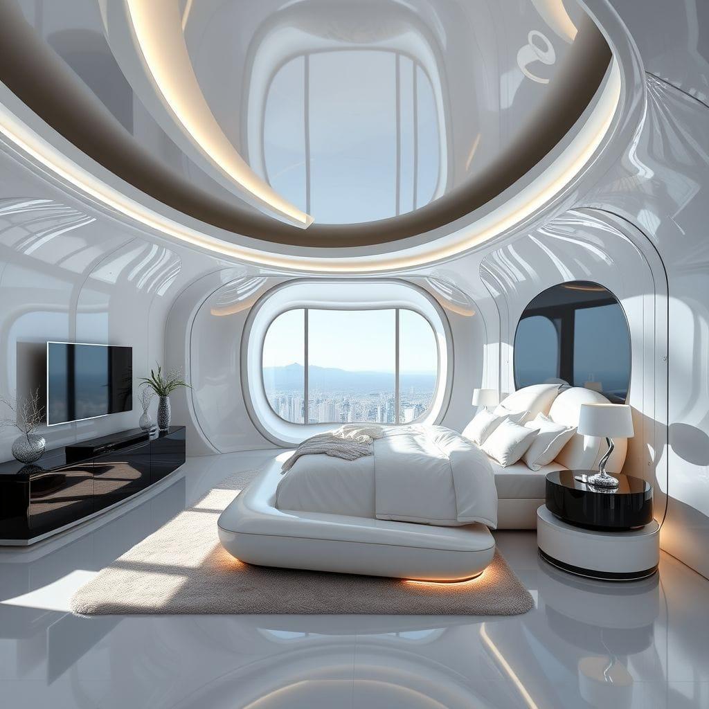 Futuristic master bedroom - AI Generated