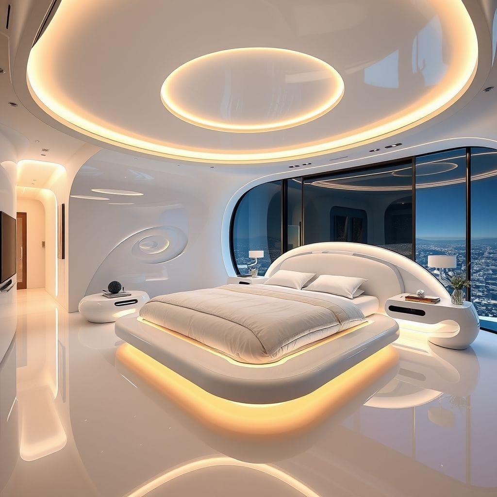 Futuristic master bedroom - AI Generated