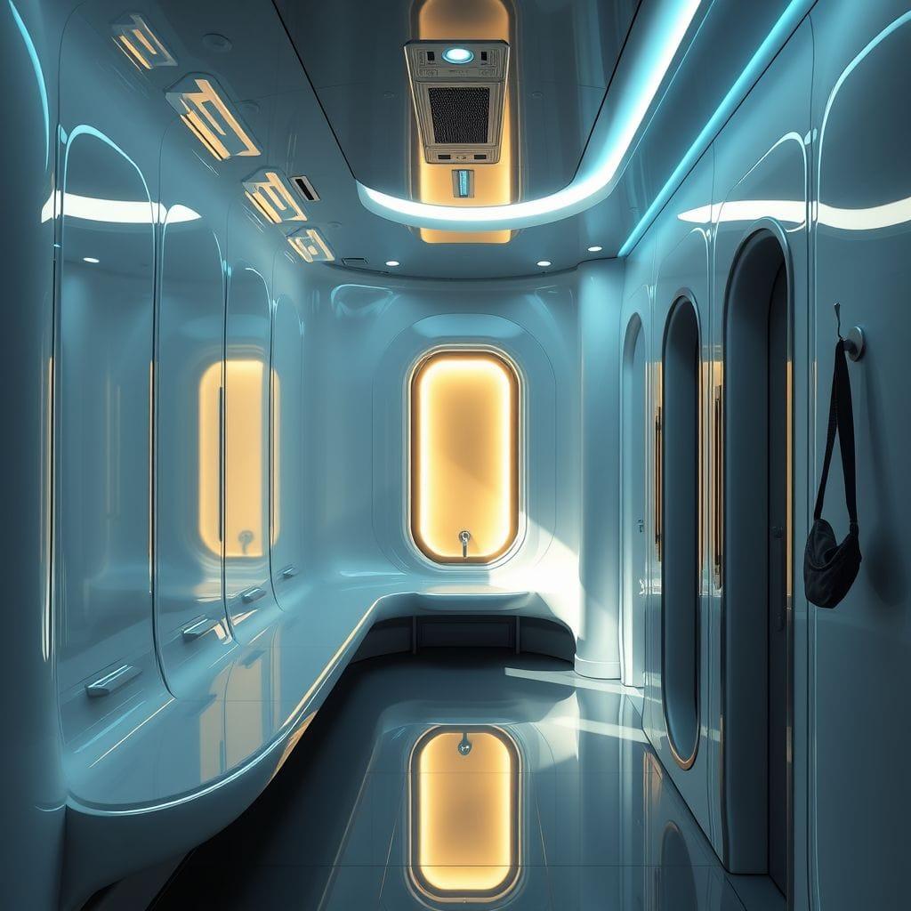 Futuristic mudroom - AI Generated