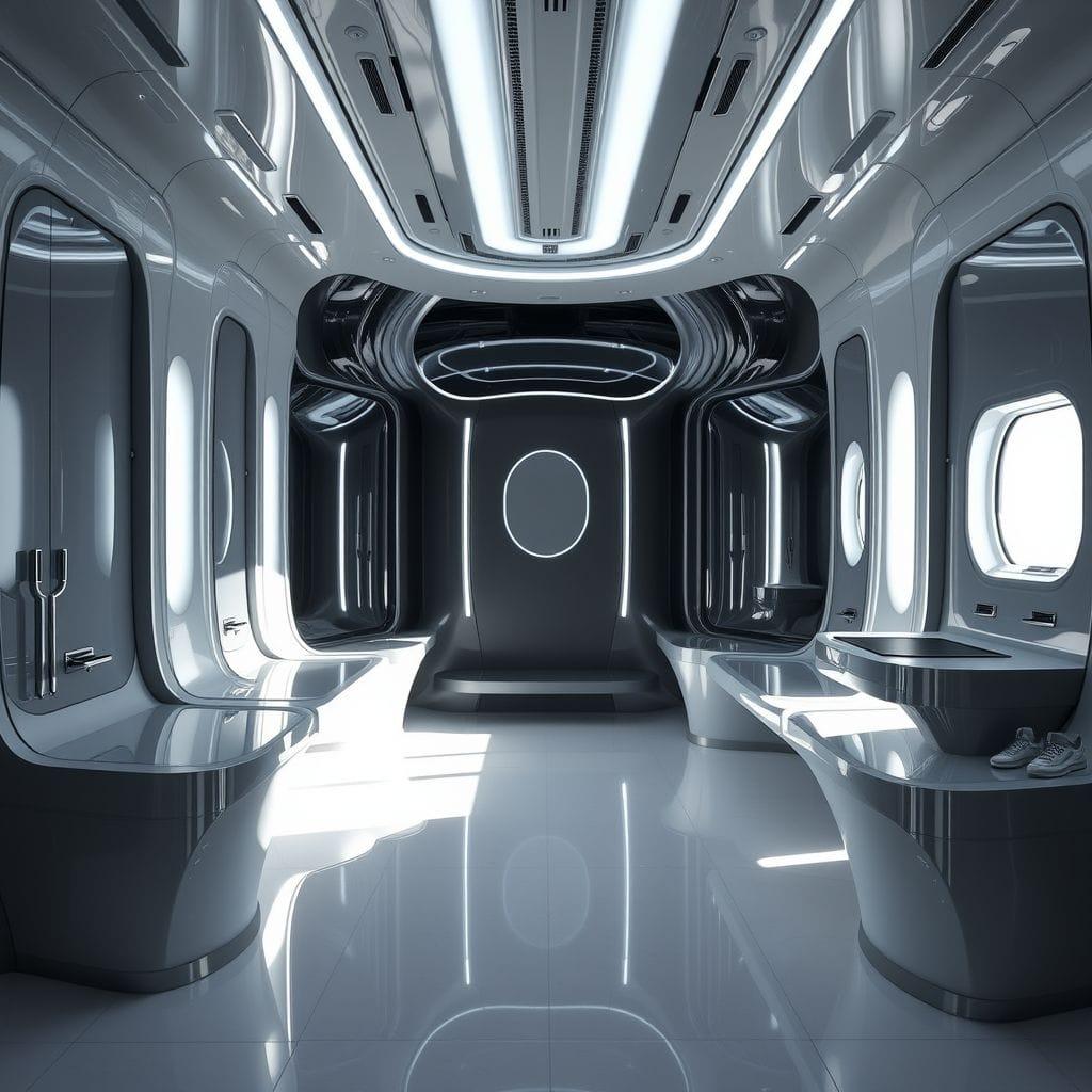 Futuristic mudroom - AI Generated