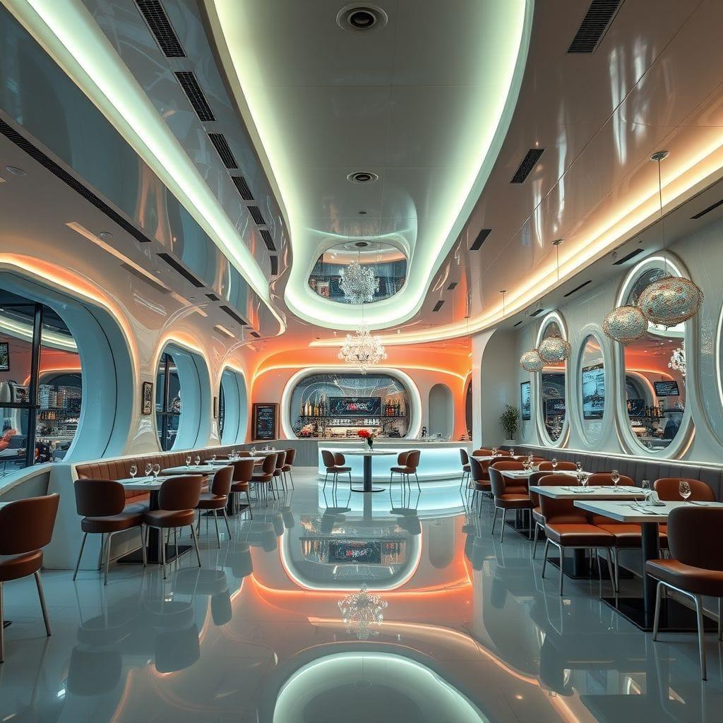 Futuristic restaurant - AI Generated