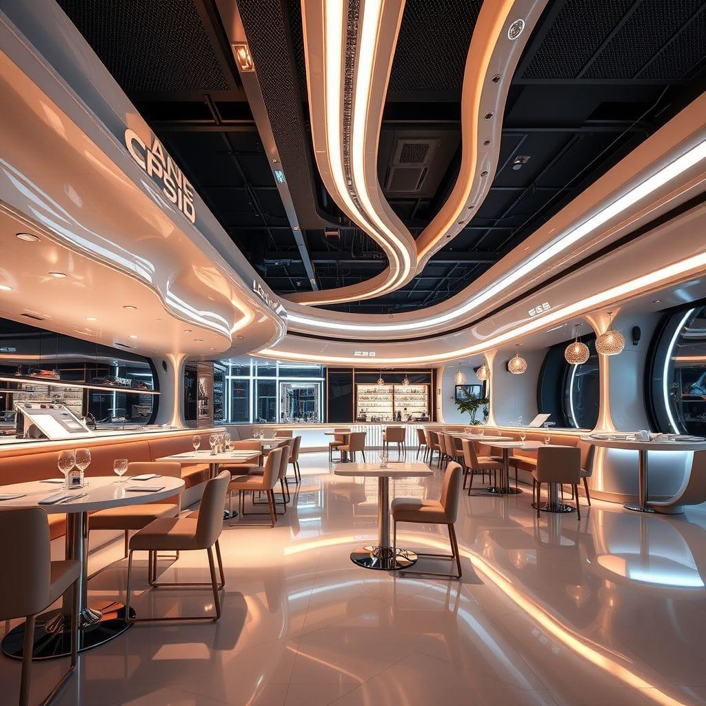 Futuristic restaurant - AI Generated