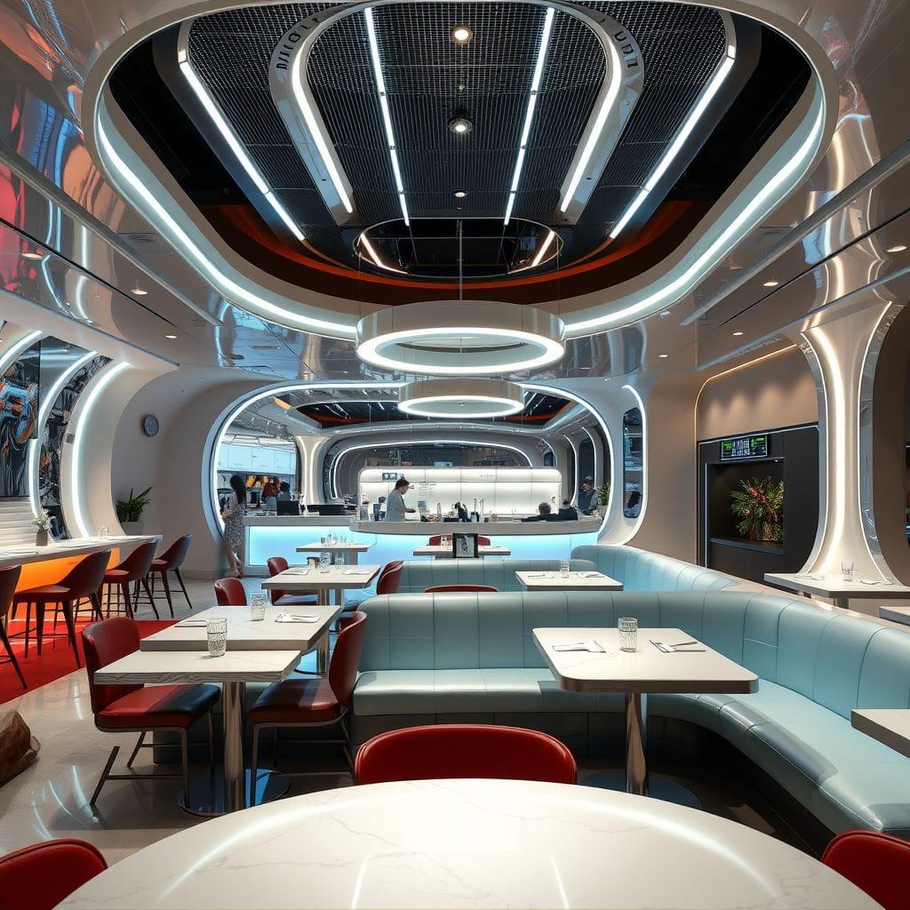 Futuristic restaurant - AI Generated