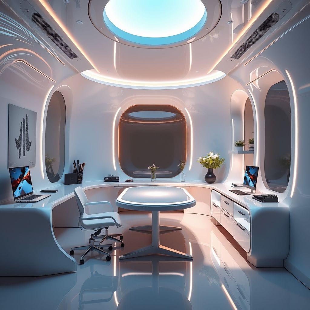 Futuristic study room - AI Generated