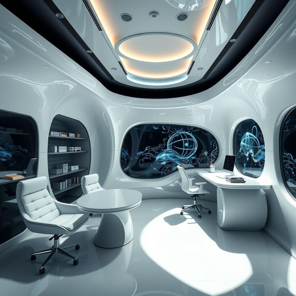 Futuristic study room - AI Generated