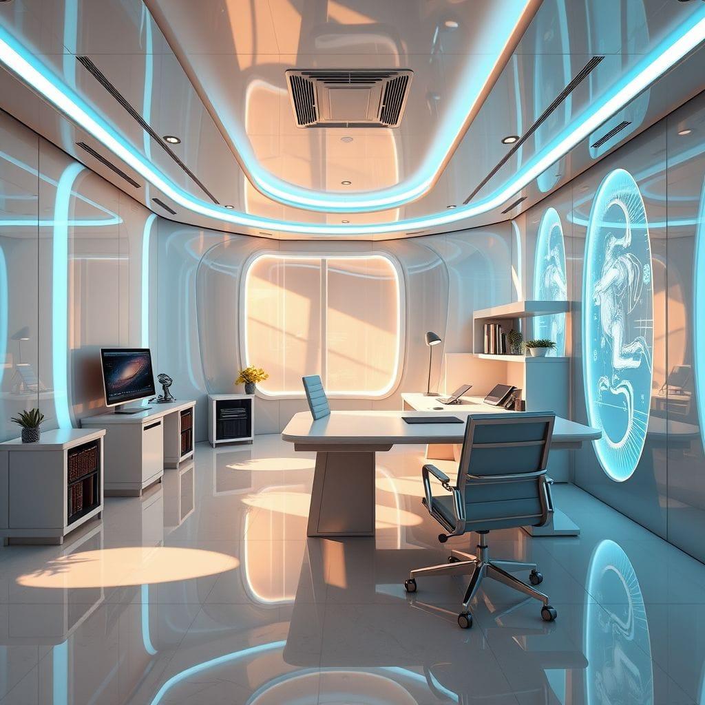 Futuristic study room - AI Generated
